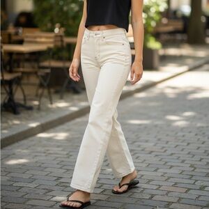 Urban Outfitters Cream Straight Leg Jeans